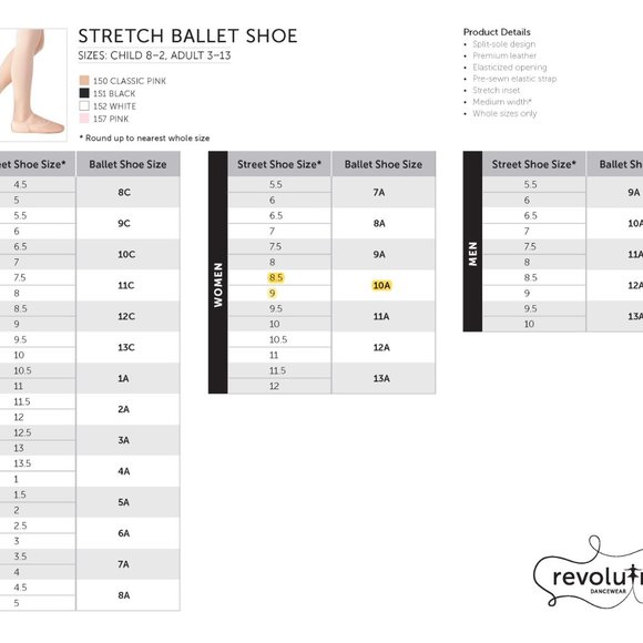 NWT Revolution Dancewear Stretch Ballet Shoes - Picture 3 of 3